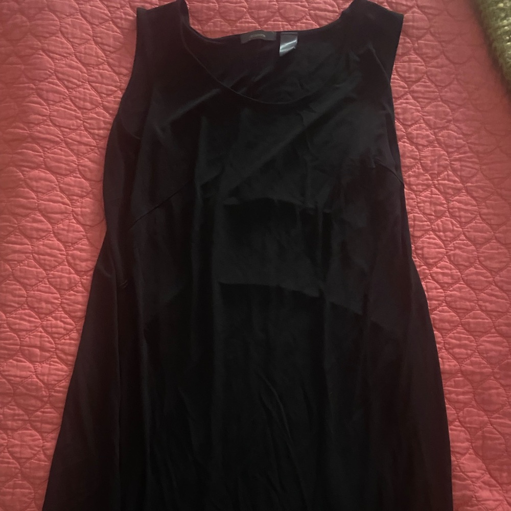 Sleeveless black maxi cotton dress